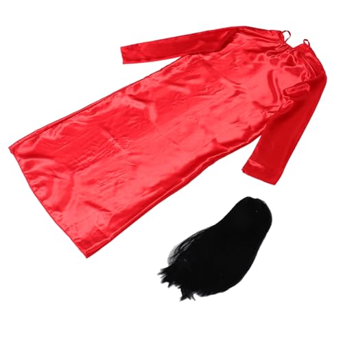 FOMIYES 1 Juego Ropa de novia zombie disfraz de novia fantasma pelucas cosplay de juegos de rol disfraz de novia muerta mujer vestido de novia fantasma fibra química