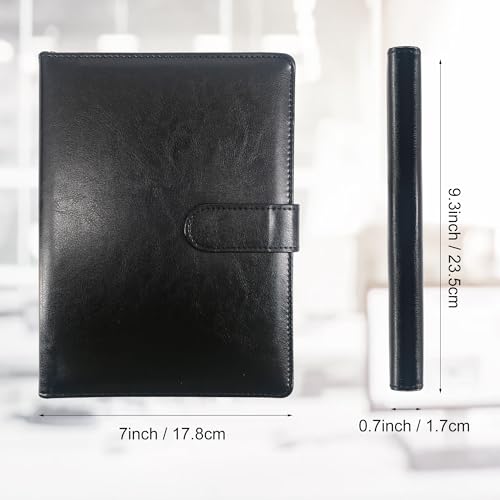 GraduatePro A5 Clipboard Folder with Storage Leather Waterproof Magnetic Conference Presenter Document Business Organizer Sleeves Black - Image 3