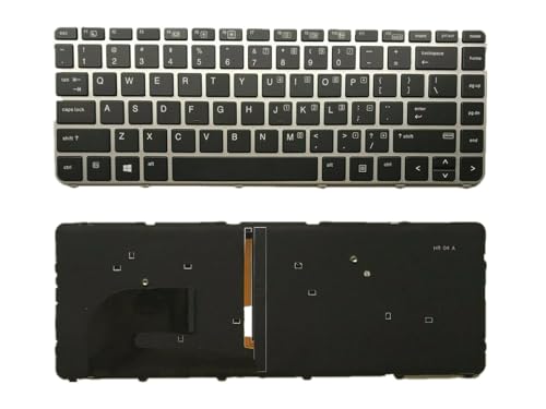LIXSUNTEK バックライトキーボード HP EliteBook 840 G3 840 G4 745 G3 745 G4 848 G3、P/N 901042-001 903008-001 836308-001 6037B01269 01 シルバーフレー