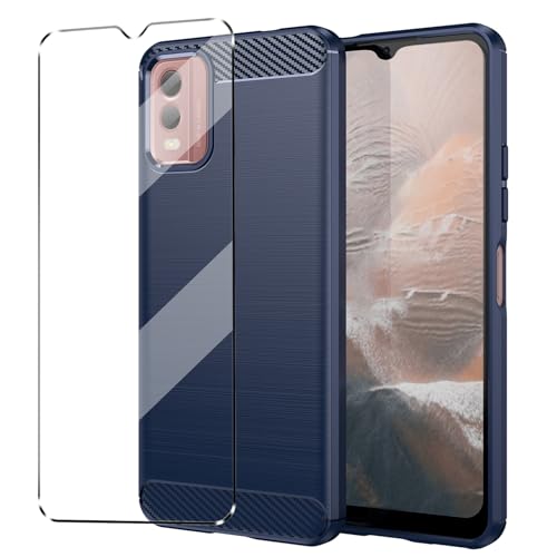 Case Compatible with Nokia C32 Cover with 1 Pack Tempered Glass Screen Protector for Nokia C32