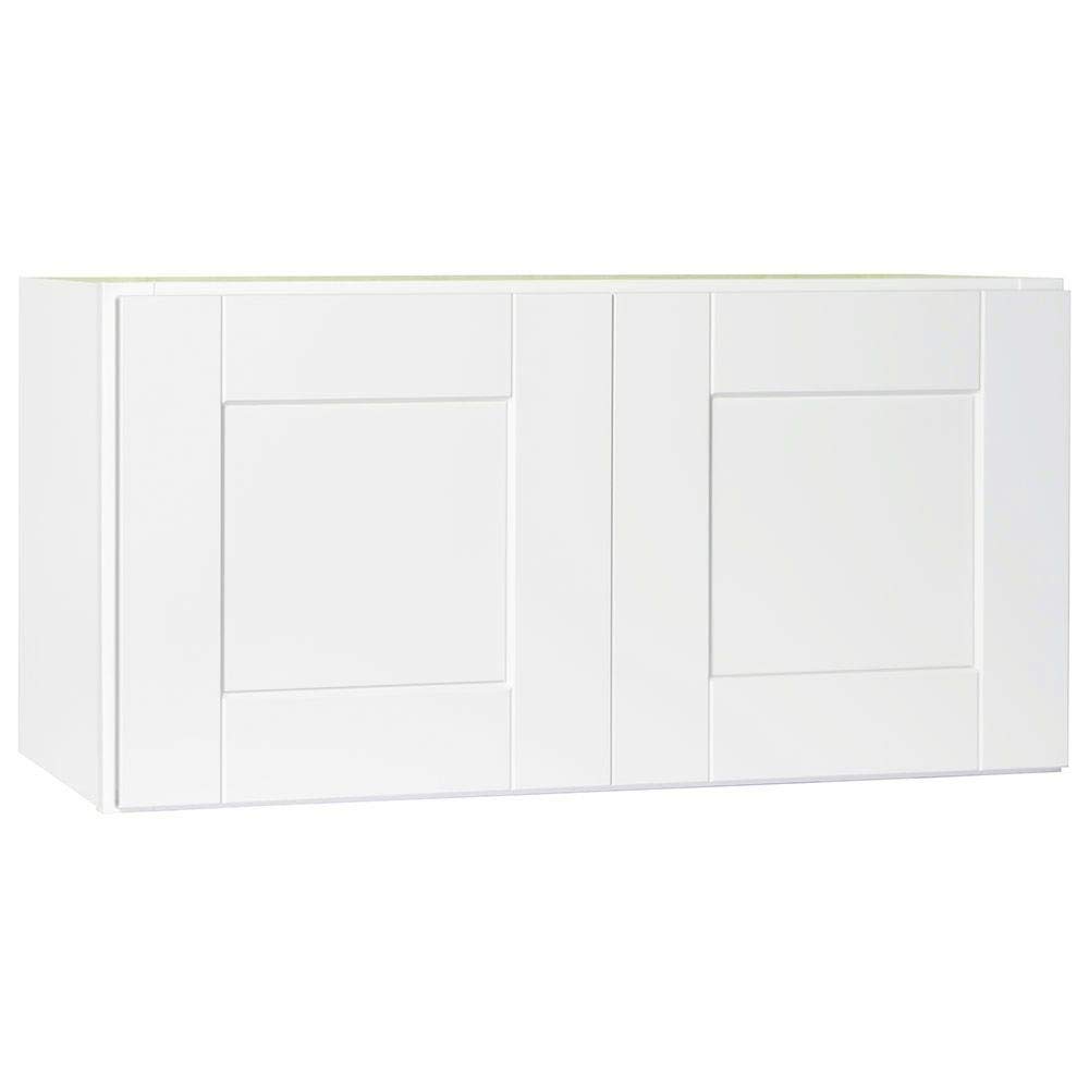 HAMPTON BAY KW3015-SSW Rsi Home Products Shaker Wall Bridge Cabinet, White, 30" x 15"