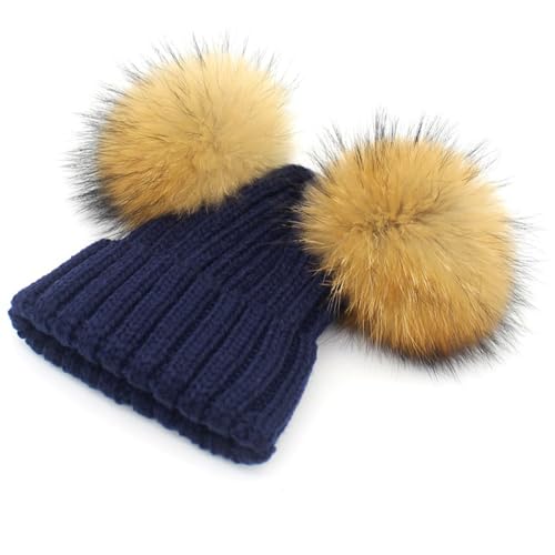 Cachecol infantil de inverno, chapéu de pele pompom, lenços, faixa de cabeça grossa e quente, conjun