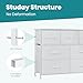 OLIXIS Dresser for Bedroom, 7 Storage Drawers, Wide Fabric Closet Chests Organizer Tower Furniture, TV Stand with Wooden Top Metal Frame for Clothes, Living Room, Hallway, Entryway, Classic White
