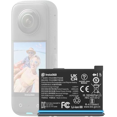 Insta360 X3 Original Battery (1800mAh) Replacement/Spare for up to Extra 80 Minutes Recording Time (INAQBT/A) Cover