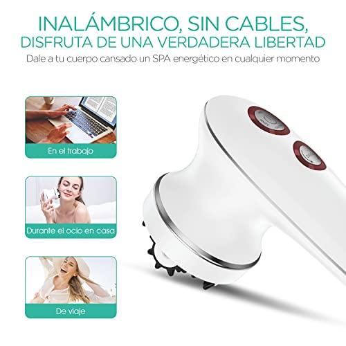 VOYOR-Masajeador-Anticelulitico-Electrico-Celulitis-Masajeador-Set-Masajeador-Celulitis-para-Rostro-Mano-Brazo-Cuello-Pie-Cuerpo-3-Cabezas-Muti-funcionales-Impermeable-IPX7-Sin-Cable-Recargable