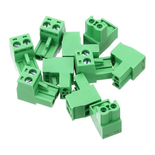 MECCANIXITY 10PCS 2-Pin PCB Mount Screw Terminal Block Connectors 5.08mm/0.2inch Pitch Circuit Board Connectors for Home Appliances, Industrial Projects