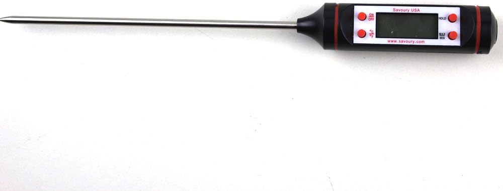 review Savoury USA Cooking Thermometer - Digital Thermometer - Food Thermometer - Meat Thermometer - Instant Read Thermometer - Best Thermometer for all Food, BBQ, Candy, Sugar, Grill and Liquid.