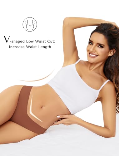 Image of voenxe Seamless Women Thongs,No Show Ladies Gym Comfy Invisible Underwear | Comfortable Soft Panties,Low Rise Laser Cut Workout No Seam Athletic Undies for Sports Running Exercise,5 Pack