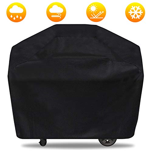 58 inch Grill Cover, Waterproof BBQ Grill Cover, Durable Large Gas Grill Cover 3-4 Burner For Weber, Brinkmann, Char Broil, Jenn Air - Outdoor Gas Grill Burner Covers - UV Resistant - Rip Proof, Black