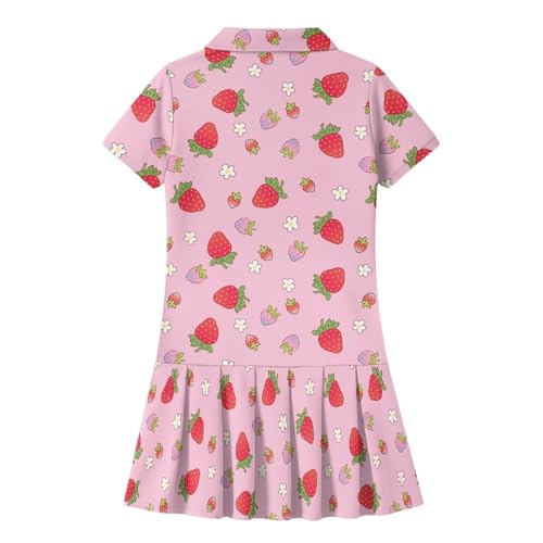 Girls Casual Athletic Dress Short Sleeve Pleated Tennis Outfits for Kids School Activewear 5