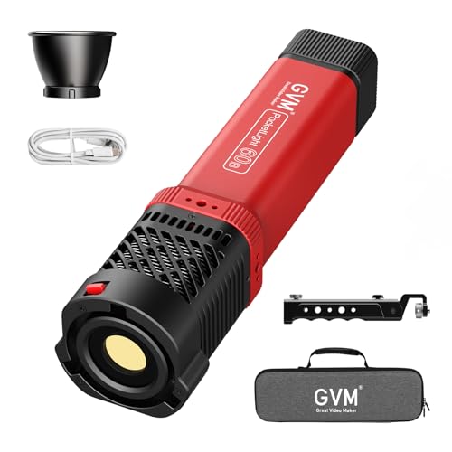 GVM PD60B 60W Studio Lights for COB Photography Lighting, Portable Led Video Light for Photographers in The Shape of Handheld Flashlight, Spotlight for APP Control, 2700-6800K, 49300LUX/0.5M