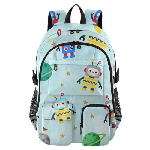 Mochilas de viaje para el trabajo y la universidad de robots coloridos