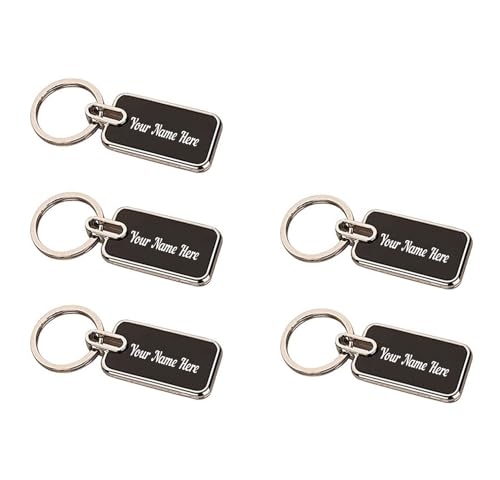 Image of Personalized Premium Metal Key Chain with Name engraved, ideal for gifting on any special occasion (Pack of 5)