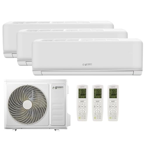 Green Electric Plus Climatiseur Trial Split 12000 + 12000 + 12000 BTU, Wi-Fi R32, Efficacité Énergétique A++/A+, 3 Unités Intérieures et 1 Unité...