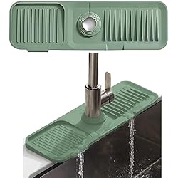 Alfombrilla Fregadero Jastown Alfombrilla de Silicona para Grifo, Almohadilla de Secado de Agua para Cocina,baño encimera,Alfombrilla para Salpicaduras de Grif,protección contra Salpicaduras, Atrapar Gotas (Verde)