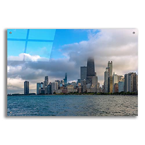 Epic Art 'Chicago Clouds' by Epic Portfolio, Acrylic Glass Wall Art, 36