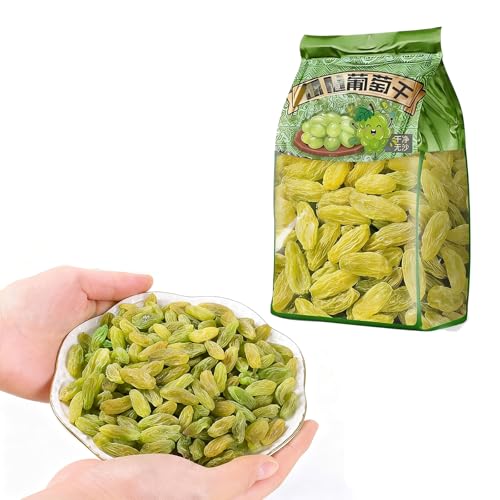500 G De Pasas Verdes Primera Calidad: Refrigerio Suave Y Dulce Frutas Secas, Sin Azúcar Añadido, Listo For Comer For Hornear, Avena, Yogur Mezclas Frutos Secos