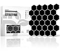 VViViD 11 Sheets Peel and Stick Black Gloss Faux Ceramic Hexagon Wall Tiles, Self Adhesive Backsplash 12”x12” Kitchen, Bathroom (11 sq. ft.)