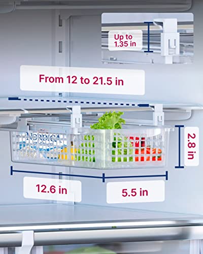 Skywin Fridge Drawer Organizer Pull Out, Hanging Drawer For Refrigerator - Refrigerator Drawer Organizer, Adjustable Depth And 4 Hooks For Easy Installation #TOP4
