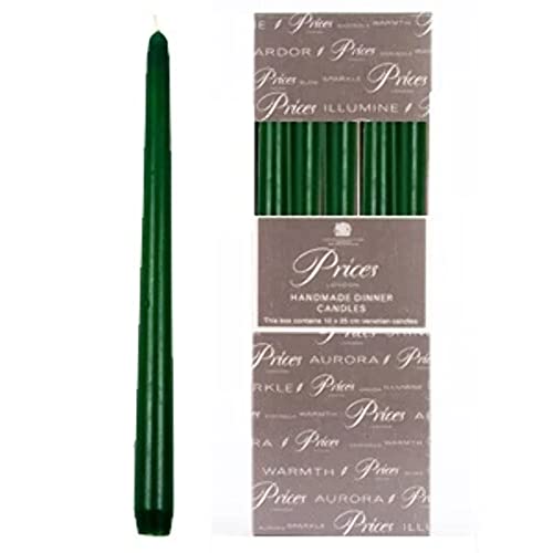 Prices Venetian 10 inch Dinner Candle Pack of 10 Evergreen