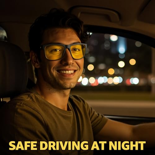 Myiaur Night Vision Driving Glasses for Men, Polarized Anti Glare Yellow Lens Glasses for Nighttime with UV400 Protection2