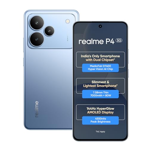 realme P4 5G Smartphone 6+128GB Blue, 6.72-inch Screen, 144Hz Dis...