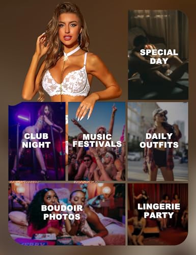 Image of SSoShHub Women Lingerie Set Lace Teddy Strap Babydoll Bodysuit with Garter Belts for Honeymoon Couple Special Wedding Night(No Stocking)