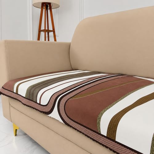 Image of Homerz Premium 'Luxe Series' Holland Velvet Sofa Cover | Smooth Finish | Anti-Skid Fleece Backing | Soft Touch Couch Protector for Living Room (Ocean Crest, 2 Seater, Only Seat Cover)