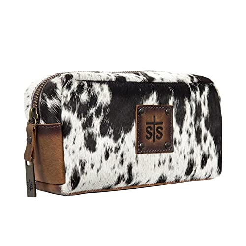 STS Ranchwear Women's Western Leather Cowhide Bebe Cosmetic Bag, White, One Size3