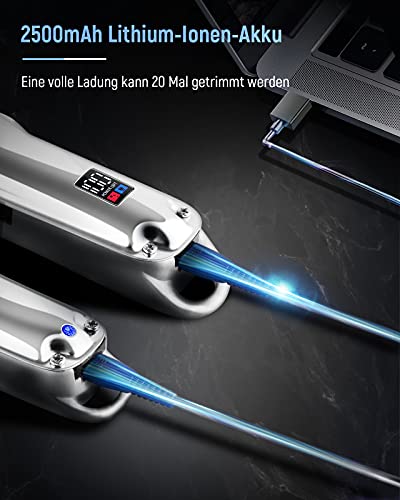 SUPRENT Professionele tondeuse voor heren, T-mestrimmer, super batterij, draadloze professionele baardtrimmer, tondeuse-set met geleidingskammen van roestvrij staal - Image 6