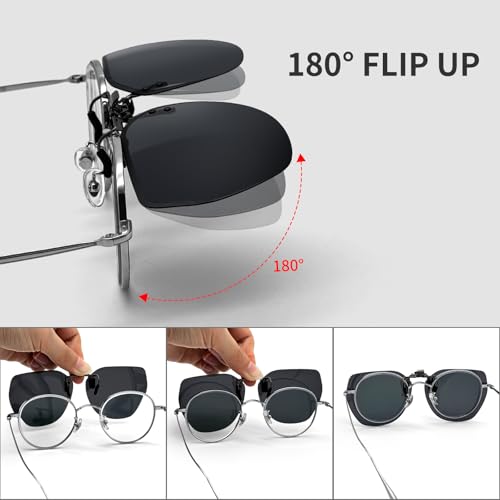 Clip On Sunglasses for Father Sun Shades Anti-Blue Light Flip Up Polarized Sunglasses Clip onto Eyeglasses Over Prescription Glasses3