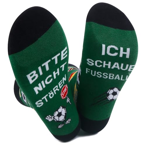 Aitsite Fußball Socken Herren 36-45, Lustige Socken mit Spruch BITTE NICHT STöREN ICH SCHAUE FUSSBALL, Weihnachten Geschenke für Männer, Lustige Geschenke für Opa Papa und Fußballliebhaber