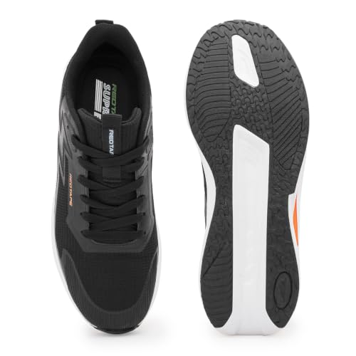 Image of Red Tape Men's Sneakers Black Mesh Round Lace-Up Responsive Sole, 6 UK