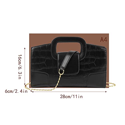 Bolso tote para mujer con diseño de cocodrilo, bolso de mano con solapa y asa superior, clutch, bolso cruzado o de hombro miniatura 4