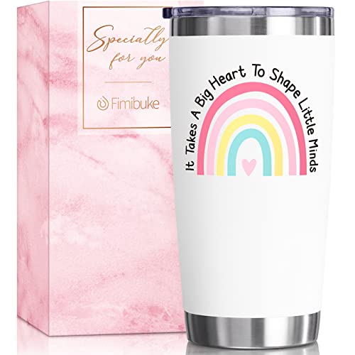 Fimibuke Gifts For Teacher From Students - 20 Oz Tumbler Gifts For Teacher Appreciation Insulated Cups Big Heart Unique Boxed Present For Birthday Valentines Day Graduation Gifts Tumblers For Teacher #TOP9