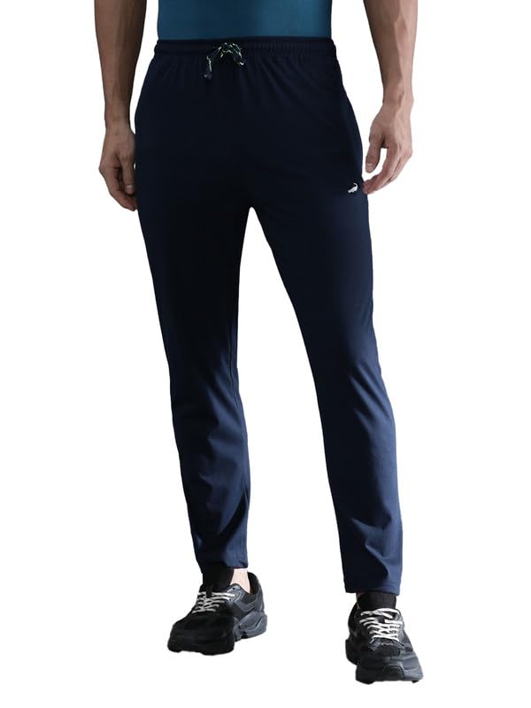 Image of CROCODILE Men Solid Regular Fit Track Pant | Mid Rise | Drawstring Waist | Regular Length | Casual Sports Lounge Bottomwear Jet Black