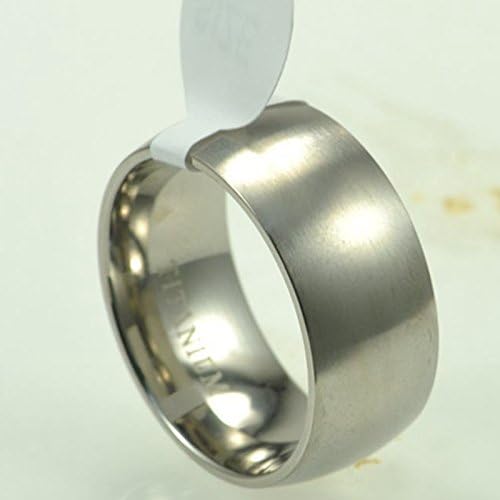 Jude Jewelers 8mm Brushed Matte Solid Titanium Ring Wedding Band - Image 2