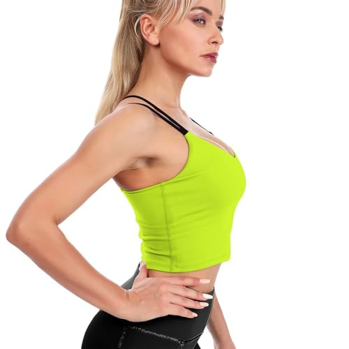 Girl's Low Neck Long Line Sports Bra Fashion Yoga Bra Crop Tank Top4