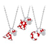 Silvercartvila Minnie Mouse Enamel Initial Necklace For Beautiful Gift With Clear D/VVS1 Diamond In...