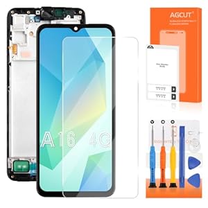AGCUT Lcd-display voor Samsung A16 4G, lcd-display, touchscreen, digitizer, montage met reparatie, vervangend display voor Samsung Galaxy A16 4G SM-A165F 6,7 inch, zwart met frame