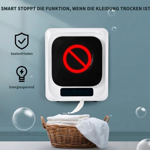 Secador de acero inoxidable con protección UV de gérmenes, capacidad de 4 kg, 850 W, 6 programas, montaje en pared, pantalla LED, 60 dB silencioso, moderno secador de aire para casa y apartamento