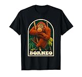 Photo Gallery arte da viaggio retrò della fauna selvatica della giungla del borneo orangutan maglietta Photo Gallery arte da viaggio retrò della fauna selvatica della giungla del borneo orangutan maglietta