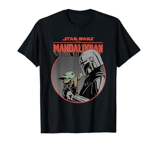 Star Wars The Mandalorian Mando and Grogu Retro Style Camiseta | Ya disponible en tu tienda friki favorita! En mundofriki.es!