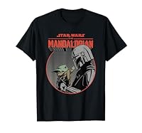 Star Wars The Mandalorian Mando and Grogu Retro Style T-Shirt