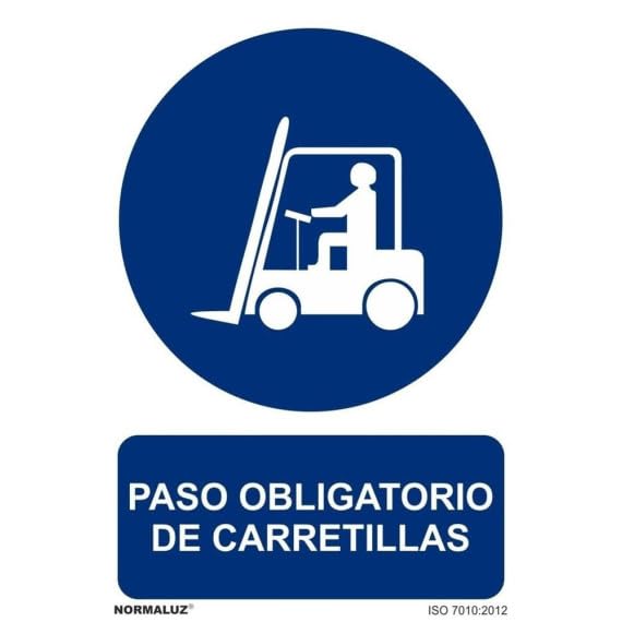 Señal que indica Paso Obligatorio de Carretillas (tintas UV) SEKURECO