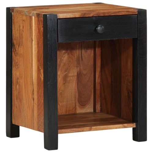 Table de Chevet Acacia Résistante pour Chambre Encombrée et Petit Espace