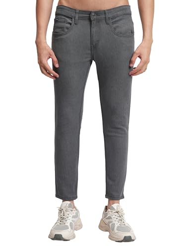Image of Highlander Men's Slim Fit Jeans | Cropped Length | Jeans for Man | Stylish Casual Wear for Everyday Comfort