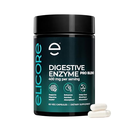 ELICORE Premium Digestive Enzyme Pro Blend with Bromelain & Papaya Enzyme&ndash; Gas and Bloating Relief...