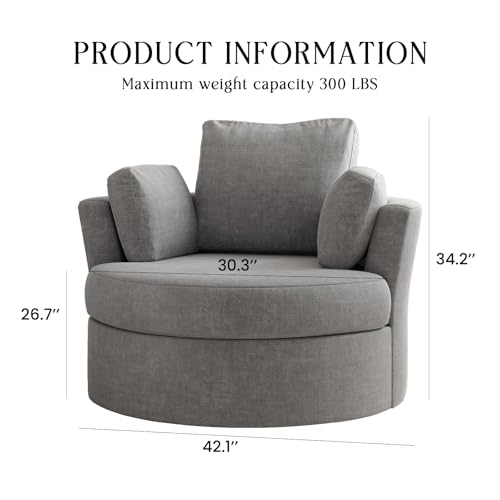 Sillón Barrel Plegable Gris Claro miniatura 3