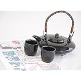 国産美濃焼 黒千代香2合セット2客ツル付(480g)説明書付